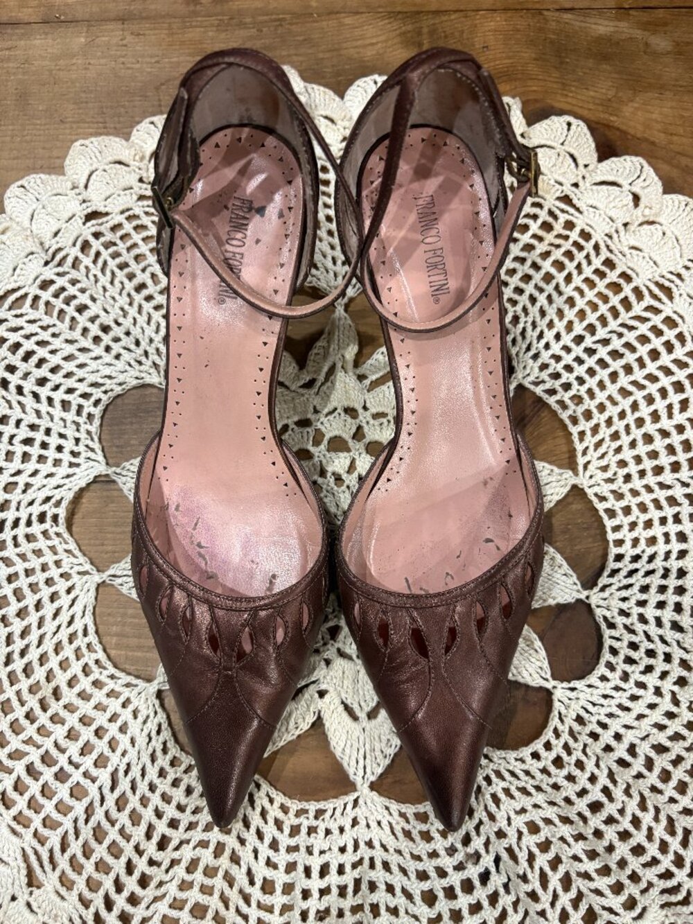 Franco Fortini, genuine leather, size 7.5, color bronze